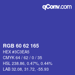 カラーコード: RGB 60 62 165 | qconv.com