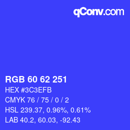 カラーコード: RGB 60 62 251 | qconv.com