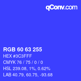 カラーコード: RGB 60 63 255 | qconv.com