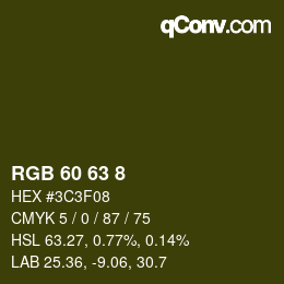 カラーコード: RGB 60 63 8 | qconv.com