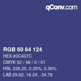Código de color: RGB 60 64 124 | qconv.com