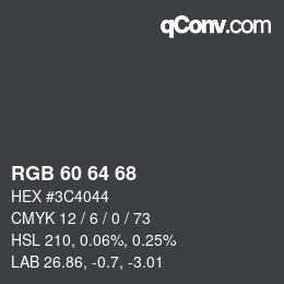 Farbcode: RGB 60 64 68 | qconv.com