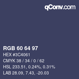 Color code: RGB 60 64 97 | qconv.com