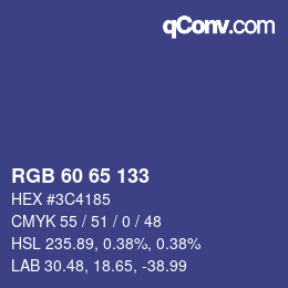 カラーコード: RGB 60 65 133 | qconv.com