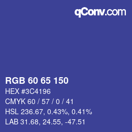 颜色代码: RGB 60 65 150 | qconv.com