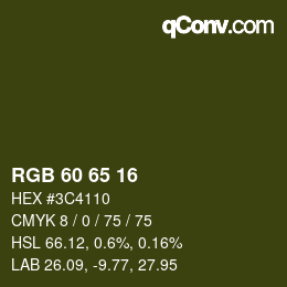 颜色代码: RGB 60 65 16 | qconv.com