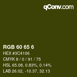 颜色代码: RGB 60 65 6 | qconv.com