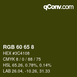 Color code: RGB 60 65 8 | qconv.com