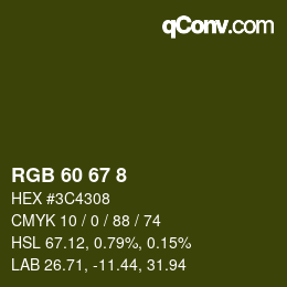 カラーコード: RGB 60 67 8 | qconv.com