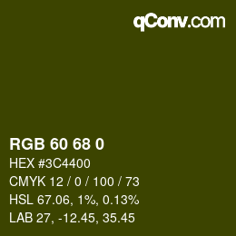 カラーコード: RGB 60 68 0 | qconv.com