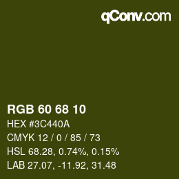 Color code: RGB 60 68 10 | qconv.com