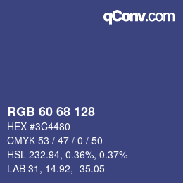 カラーコード: RGB 60 68 128 | qconv.com