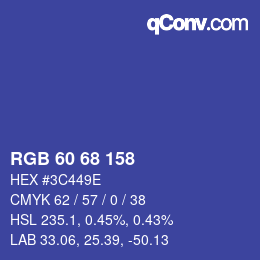 カラーコード: RGB 60 68 158 | qconv.com