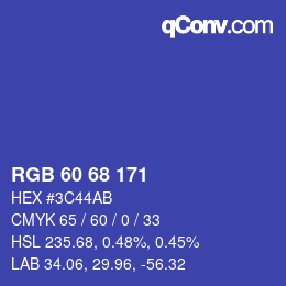 颜色代码: RGB 60 68 171 | qconv.com