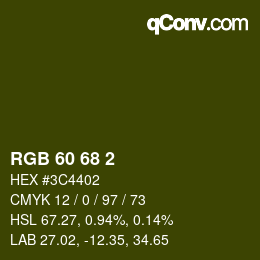 カラーコード: RGB 60 68 2 | qconv.com