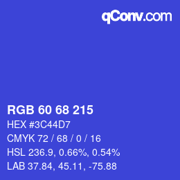 カラーコード: RGB 60 68 215 | qconv.com