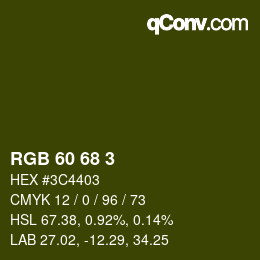 カラーコード: RGB 60 68 3 | qconv.com