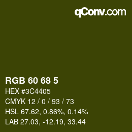 カラーコード: RGB 60 68 5 | qconv.com