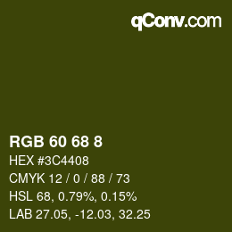 Color code: RGB 60 68 8 | qconv.com