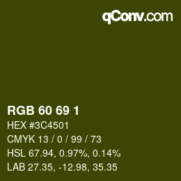 カラーコード: RGB 60 69 1 | qconv.com
