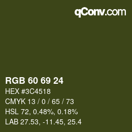 カラーコード: RGB 60 69 24 | qconv.com