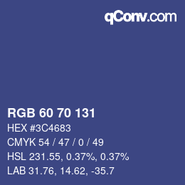 カラーコード: RGB 60 70 131 | qconv.com