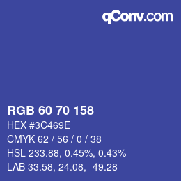 カラーコード: RGB 60 70 158 | qconv.com