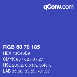 颜色代码: RGB 60 70 185 | qconv.com