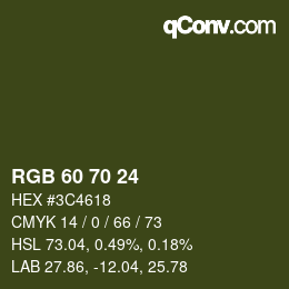 颜色代码: RGB 60 70 24 | qconv.com