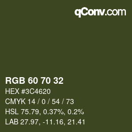颜色代码: RGB 60 70 32 | qconv.com