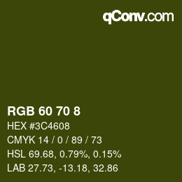 カラーコード: RGB 60 70 8 | qconv.com