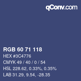 カラーコード: RGB 60 71 118 | qconv.com