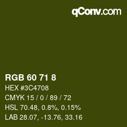カラーコード: RGB 60 71 8 | qconv.com