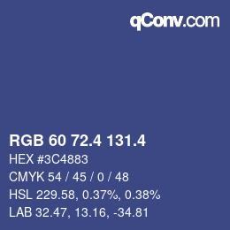 カラーコード: RGB 60 72.4 131.4 | qconv.com