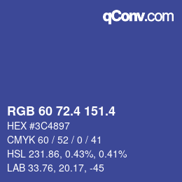 カラーコード: RGB 60 72.4 151.4 | qconv.com