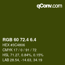 カラーコード: RGB 60 72.4 6.4 | qconv.com