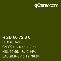 カラーコード: RGB 60 72.8 0 | qconv.com