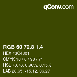 カラーコード: RGB 60 72.8 1.4 | qconv.com
