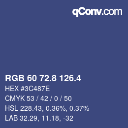 カラーコード: RGB 60 72.8 126.4 | qconv.com