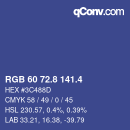 カラーコード: RGB 60 72.8 141.4 | qconv.com