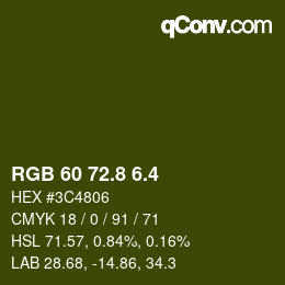 カラーコード: RGB 60 72.8 6.4 | qconv.com