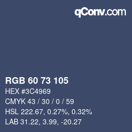 カラーコード: RGB 60 73 105 | qconv.com