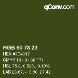カラーコード: RGB 60 73 23 | qconv.com
