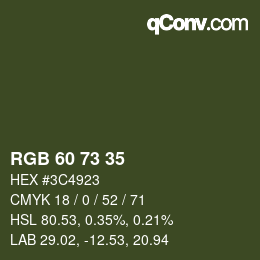 颜色代码: RGB 60 73 35 | qconv.com