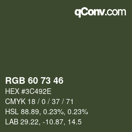 Farbcode: RGB 60 73 46 | qconv.com
