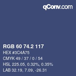 カラーコード: RGB 60 74.2 117 | qconv.com