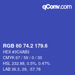 カラーコード: RGB 60 74.2 179.6 | qconv.com