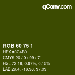 カラーコード: RGB 60 75 1 | qconv.com
