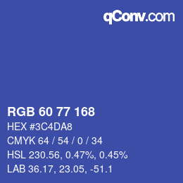 Color code: RGB 60 77 168 | qconv.com
