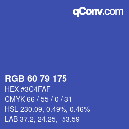 颜色代码: RGB 60 79 175 | qconv.com